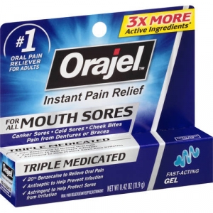 orajel oral pain reliever gel  mouth sores  oz
