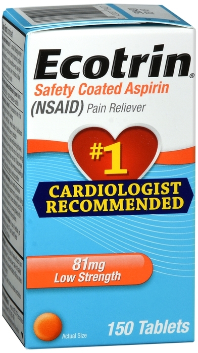 Ecotrin Low Strength 81mg Aspirin - Safety Coated Tablets, 45 Count