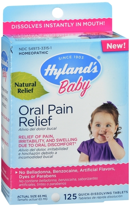 Buy Hyland's Baby Oral Pain Relief Quick-Dissolving Tablets - 125 ct ...