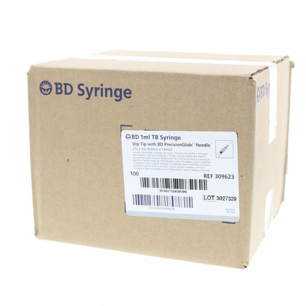 BD 309623, 27 Gauge, 1cc TB Syringe, 1/2