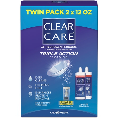 Buy Clear Care Triple Action Cleaning & Disinfecting Solution Twin